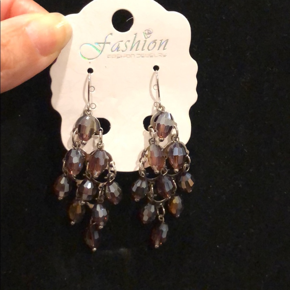 Fashion Dangling Purple Earrings - NWT